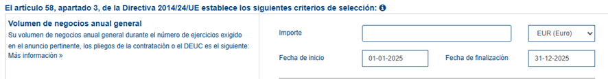 DEUC: Guía completa para rellenarlo 5 Campos de solvencia económica general con volumen de negocio anual en el DEUC