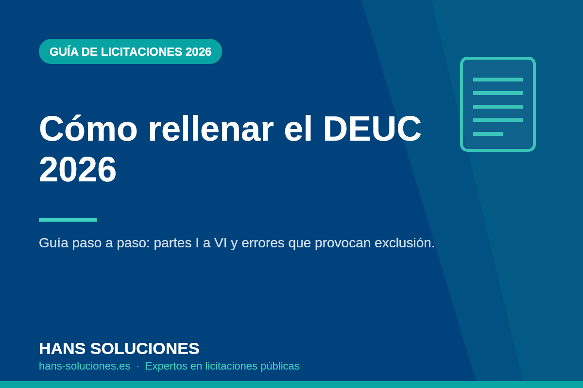 Guía para rellenar el DEUC 2026 paso a paso en licitaciones públicas